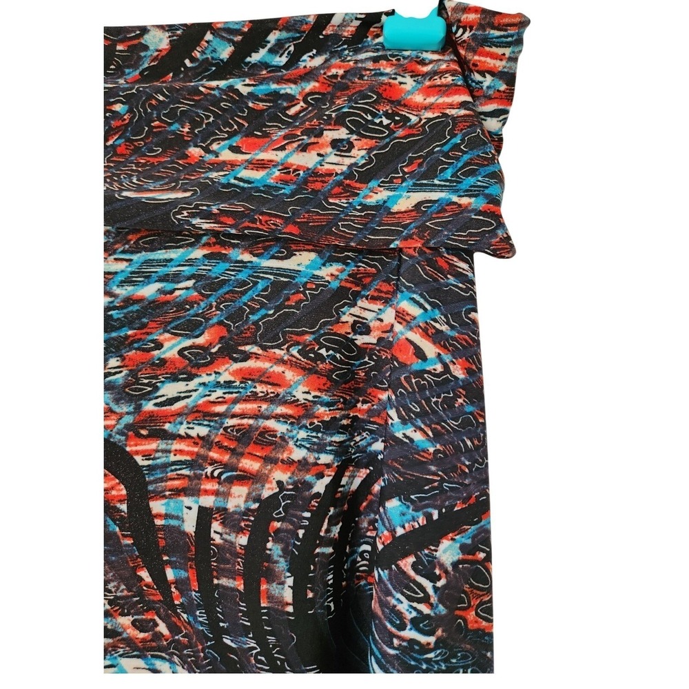 Honey & Lace Women's Abstract Print Maxi Skirt Blue Red Black Flowy Size M  D05 - Picture 5 of 6